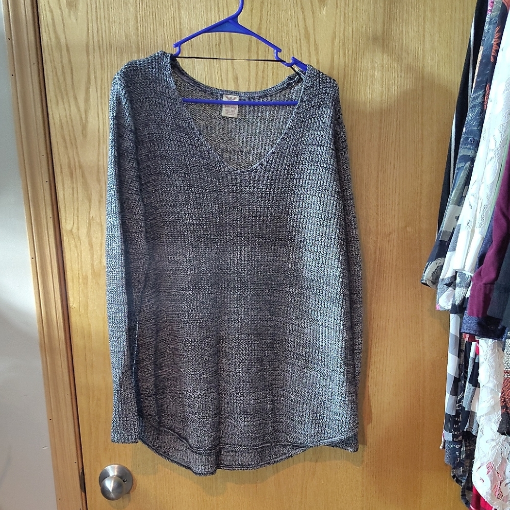 Faded Glory Women's Gray Marled V-Neck Sweater